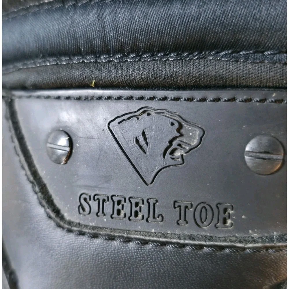 Vintage Herman Survivor *Cracked Black Leather Steel Toe Work Boots Mens Size 11